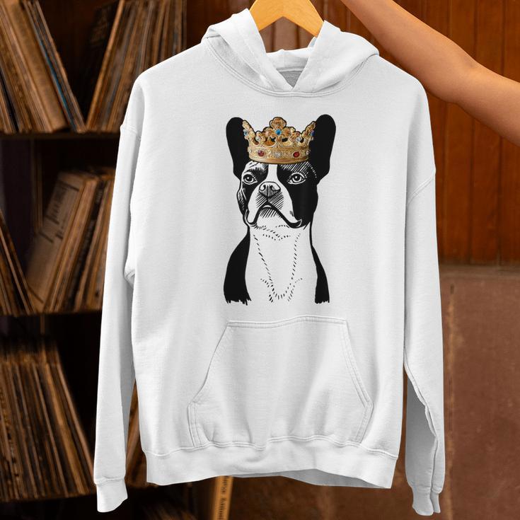 Boston Terrier Dog Wearing Crown For Men Women Girls Kids Unisex Hoodie, gift for family, gift for coworker