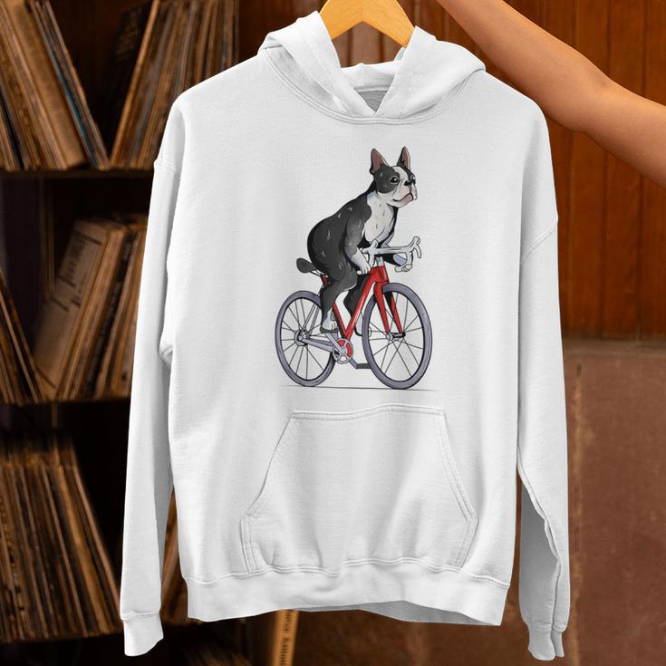 Boston Terrier Riding Bicycle Cute Bostie Biker Raglan Baseball Tee Unisex Hoodie, Boston Terrier Riding Hoodies, gift for family, gift for coworker