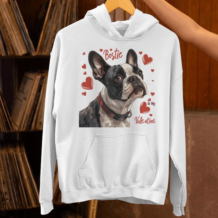 Boston Terrier Is My Valentine Cute Pet Dog Owner Valentine Unisex Hoodie, gift for family, gift for coworker