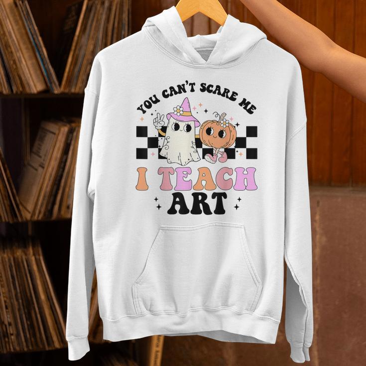 You Can't Scare Me I Teach Art Retro Teacher Ghost Halloween Unisex Hoodie, gift for family, gift for coworker You Can't Scare Me I Teach Art Retro Teacher Ghost Halloween Unisex Hoodie, gift for family, gift for coworker
