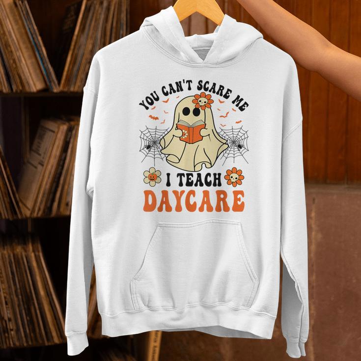 You Can't Scare Me I Teach Daycare Teacher Halloween Ghost Unisex Hoodie, gift for family, gift for coworker