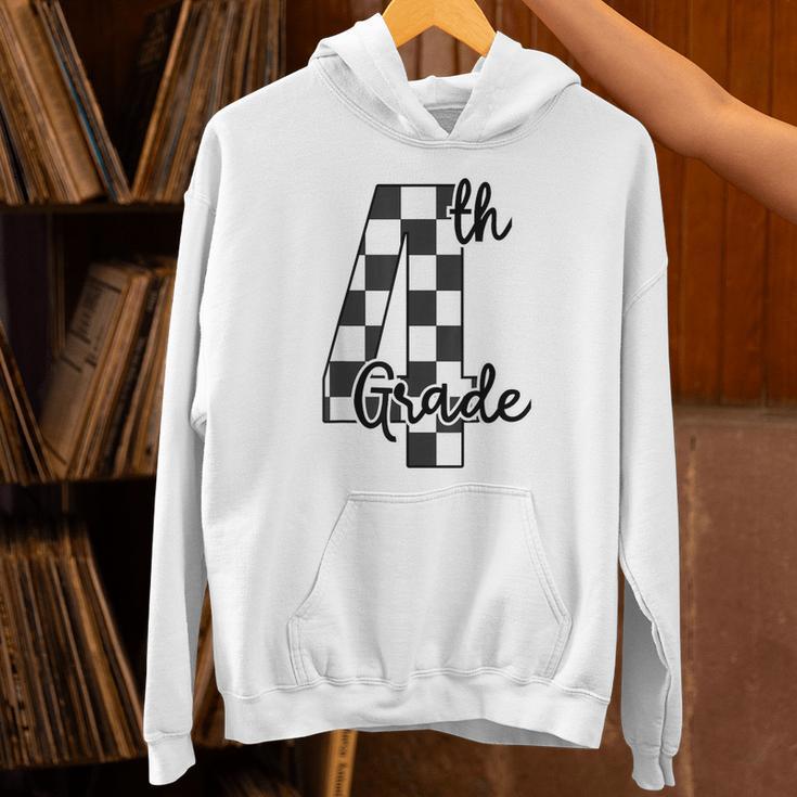 Checkered Fourth Grade Back To School Teachers Students Unisex Hoodie, gift for family, gift for coworker Checkered Fourth Grade Back To School Teachers Students Unisex Hoodie, gift for family, gift for coworker