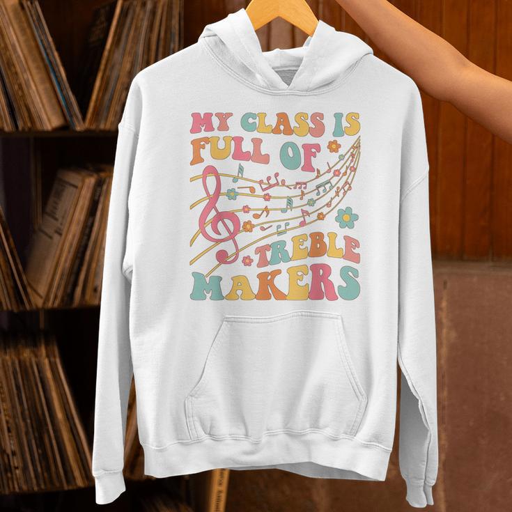 My Class Is Full Of Treble Makers Funny Music Teacher Groovy Men Women Girls Kids Unisex Hoodie, Groovy Teacher Hoodies, gift for family, gift for coworker