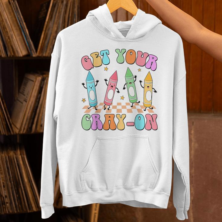 Get Your Cray-On Preschool Teacher Kindergarten Teacher Unisex Hoodie, gift for family, gift for coworker Get Your Cray-On Preschool Teacher Kindergarten Teacher Unisex Hoodie, gift for family, gift for coworker