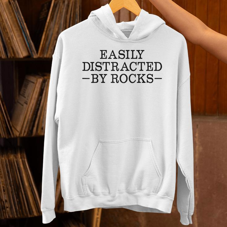 Easily Distracted By Rocks Rock Lover Geology Teacher Unisex Hoodie, gift for family, gift for coworker