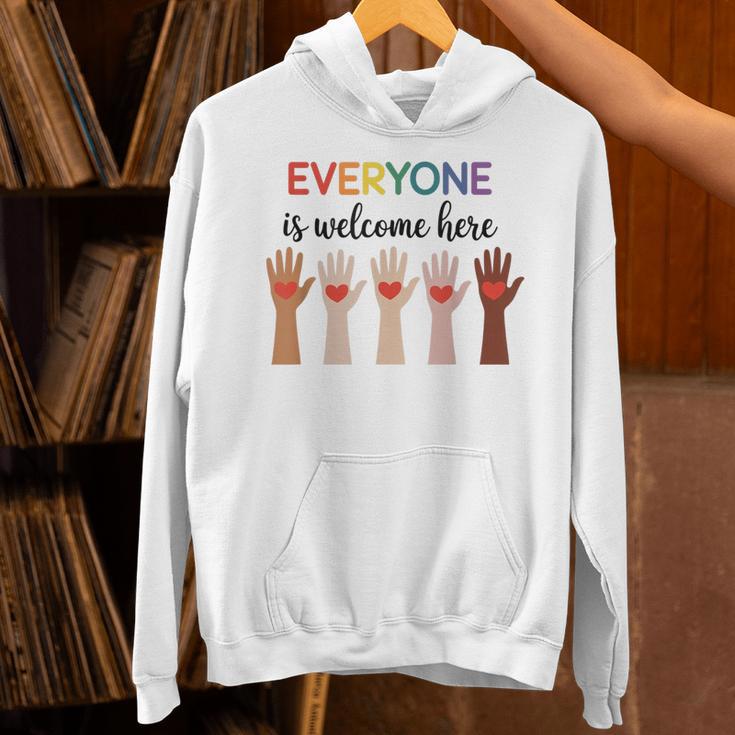 Everyone Is Welcome Here Idaho Teacher Unisex Hoodie, gift for family, gift for coworker Everyone Is Welcome Here Idaho Teacher Unisex Hoodie, gift for family, gift for coworker