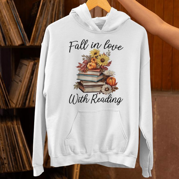 Fall In Love With Reading Book Autumn Teachers Pumpkins Unisex Hoodie, gift for family, gift for coworker Fall In Love With Reading Book Autumn Teachers Pumpkins Unisex Hoodie, gift for family, gift for coworker