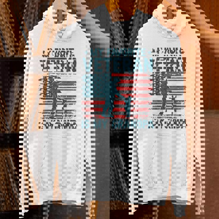 My Favorite Veteran Is My Grandpa Veterans Day Military Papa Hoodie