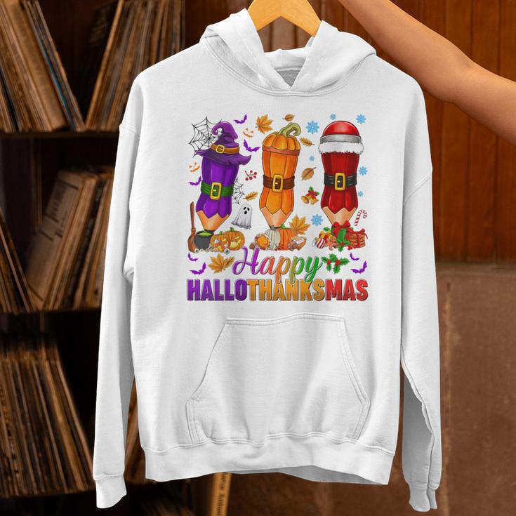 Happy Hallothanksmas Halloween Thanksgiving Pencils Teachers Unisex Hoodie, gift for family, gift for coworker Happy Hallothanksmas Halloween Thanksgiving Pencils Teachers Unisex Hoodie, gift for family, gift for coworker
