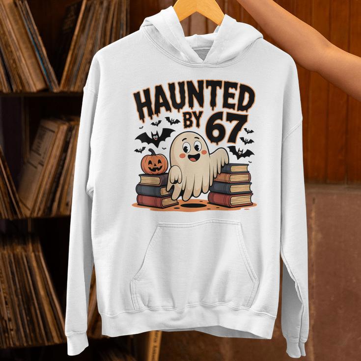 Haunted By 67 Teacher Ghost Pumpkin Halloween Costum Unisex Hoodie, gift for family, gift for coworker Haunted By 67 Teacher Ghost Pumpkin Halloween Costum Unisex Hoodie, gift for family, gift for coworker
