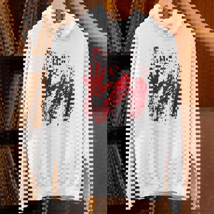 I'm Ok シャツ 血まみれ シャツ 手 血のはね 血 ステンド パーカー