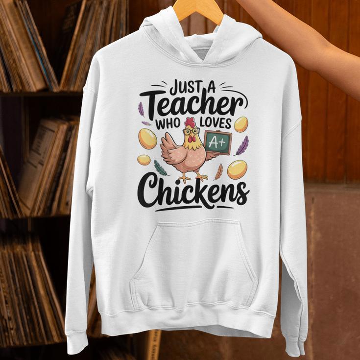 Just a Teacher Who Loves Chickens Chicken Farm Animal Lover Unisex Hoodie, gift for family, gift for coworker Just a Teacher Who Loves Chickens Chicken Farm Animal Lover Unisex Hoodie, gift for family, gift for coworker