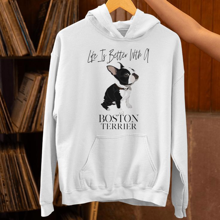 Life Is Better With A Boston Terrier Dog For Lover Unisex Hoodie, gift for family, gift for coworker
