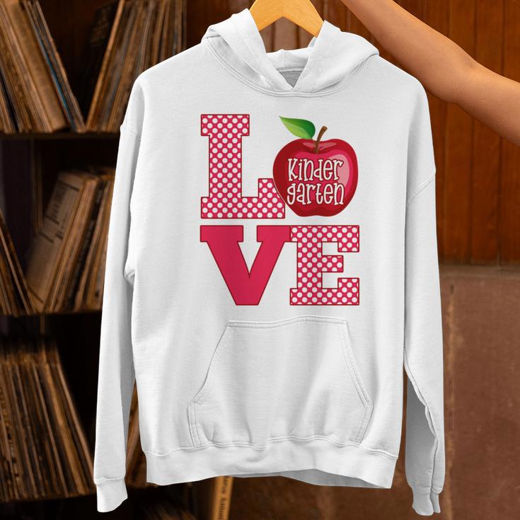 Love Kindergarten Cute Apple School Teacher Unisex Hoodie, gift for family, gift for coworker