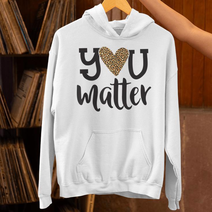 You Matter Leopard Print Teacher Kind Counselor Kindness Unisex Hoodie, gift for family, gift for coworker