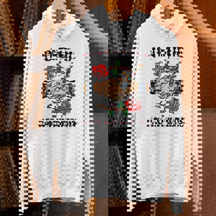 No More Fake Friends 伝統的なタトゥーインク オールドスクール エッジー パーカー