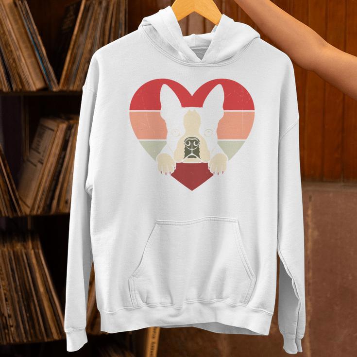 Retro Heart Boston Terrier Dog Vintage Valentine Unisex Hoodie, gift for family, gift for coworker
