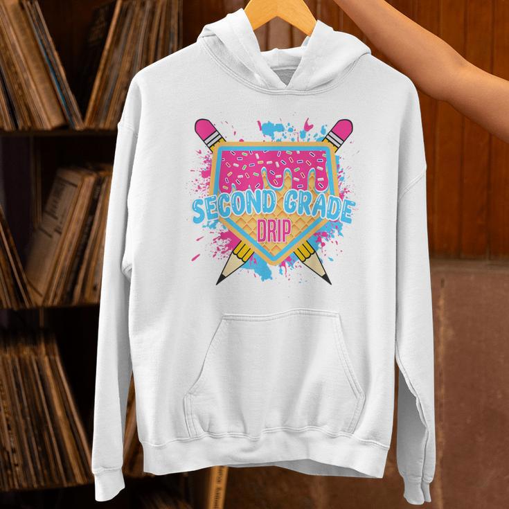 Second Grade Drip Ice Cream Home Plate Baseball Teachers Kid Unisex Hoodie, gift for family, gift for coworker Second Grade Drip Ice Cream Home Plate Baseball Teachers Kid Unisex Hoodie, gift for family, gift for coworker