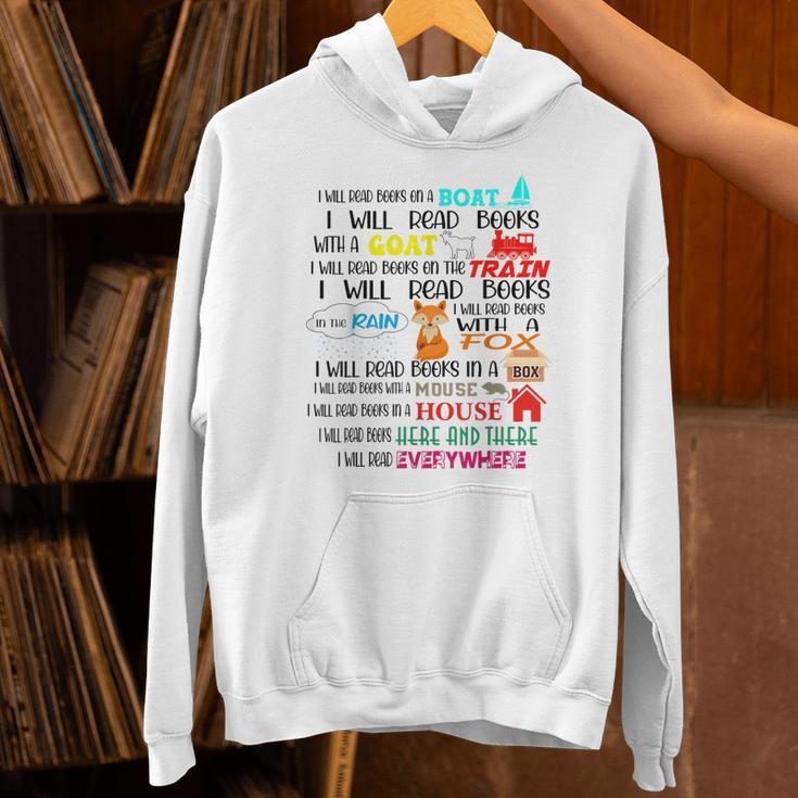 Teacher I Will Read Book On Boat Kids Women Bookworm Unisex Hoodie, gift for family, gift for coworker