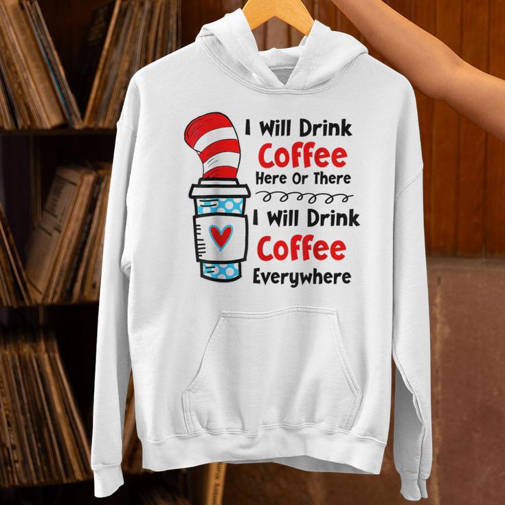 Teaching I Will Drink Coffee Here Or There Teacher Unisex Hoodie, gift for family, gift for coworker