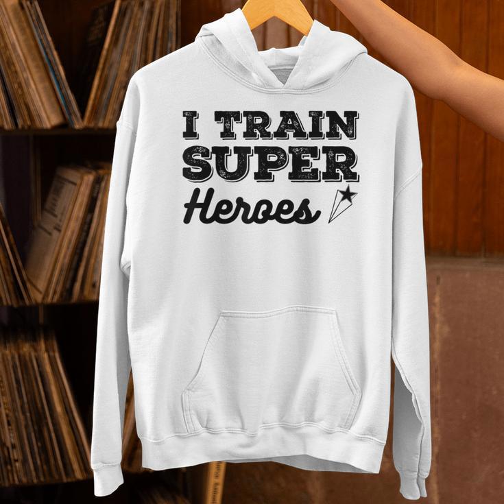 I Train Superheroes For Teacher Coach Men Women Unisex Hoodie, gift for family, gift for coworker