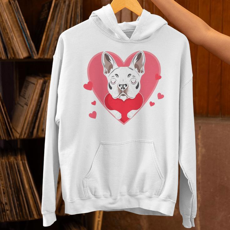 Valentine's Day Boston Terrier Heart Unisex Hoodie, gift for family, gift for coworker