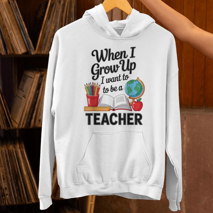 When I Grow Up I Want To Be Teacher Kids Unisex Hoodie, gift for family, gift for coworker