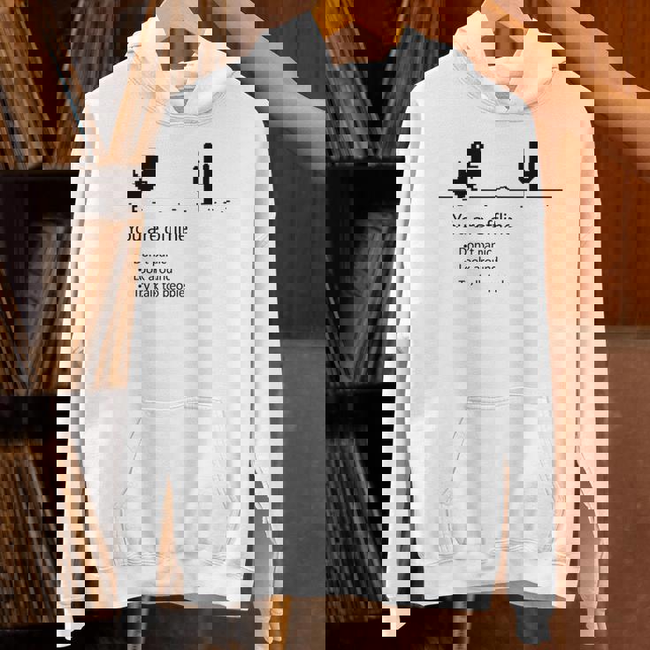 You Are Offline Low Resolution Pixel Dinosaurcreen パーカー