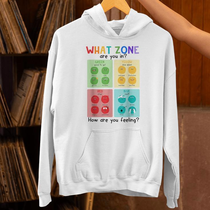 What Zone Are You In How Are You Feeling Teacher Unisex Hoodie, gift for family, gift for coworker