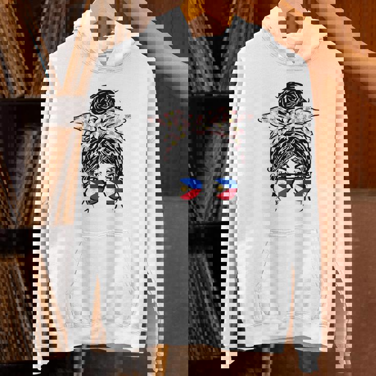 フィリピン 散らかった団子 バンダナ付き フィリピン国旗グラス 長袖tシャツ パーカー