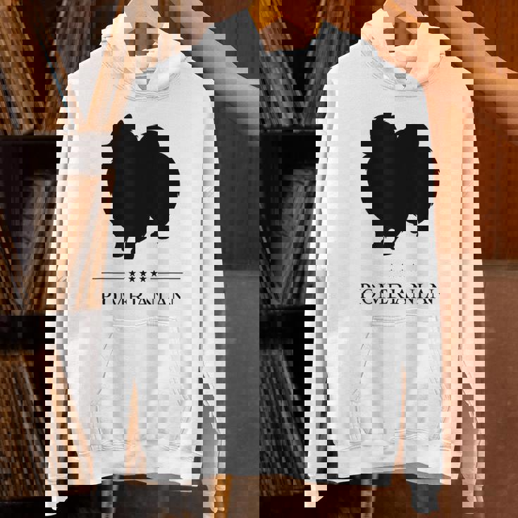 ポメラニアンブラックシルエット パーカー