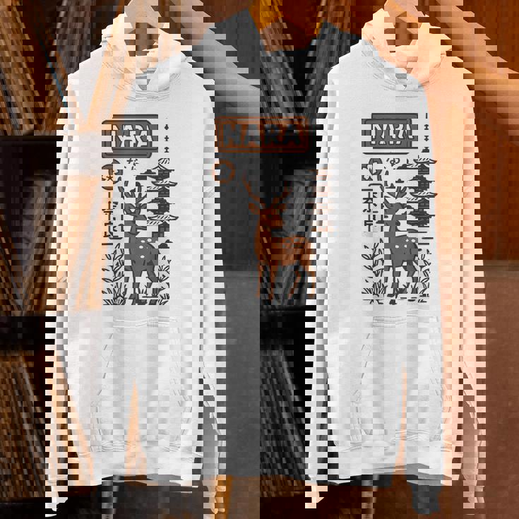 奈良 日本 鹿 日本語タイポグラフィ 漢字 自然 旅行 パーカー