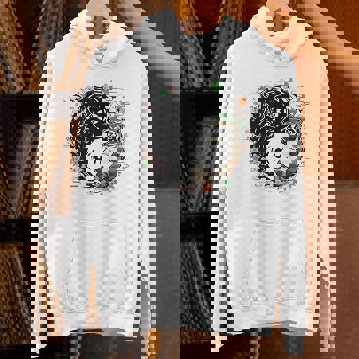 狸と狐 太極図 たぬき きつね パーカー