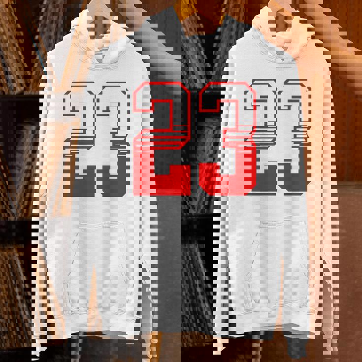 白赤番号 23 スポーツチーム パーカー