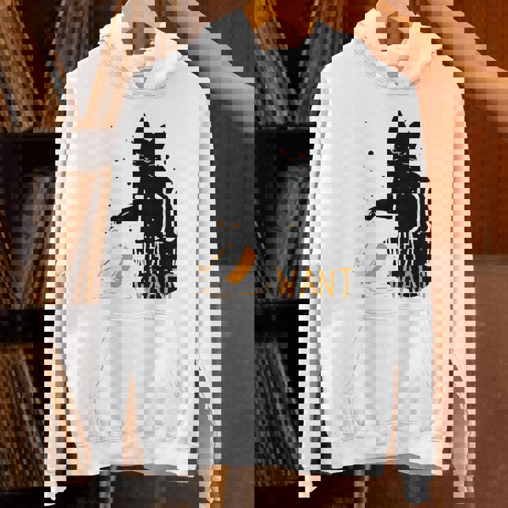 私は何をしたい黒猫カップ面白いグラフィック猫愛好家 パーカー