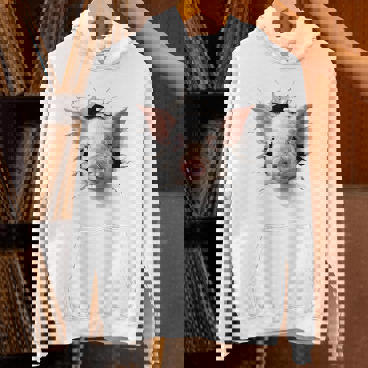 豚 アニマル柄 グラフィック 図面 イラスト 顔 豚 パーカー