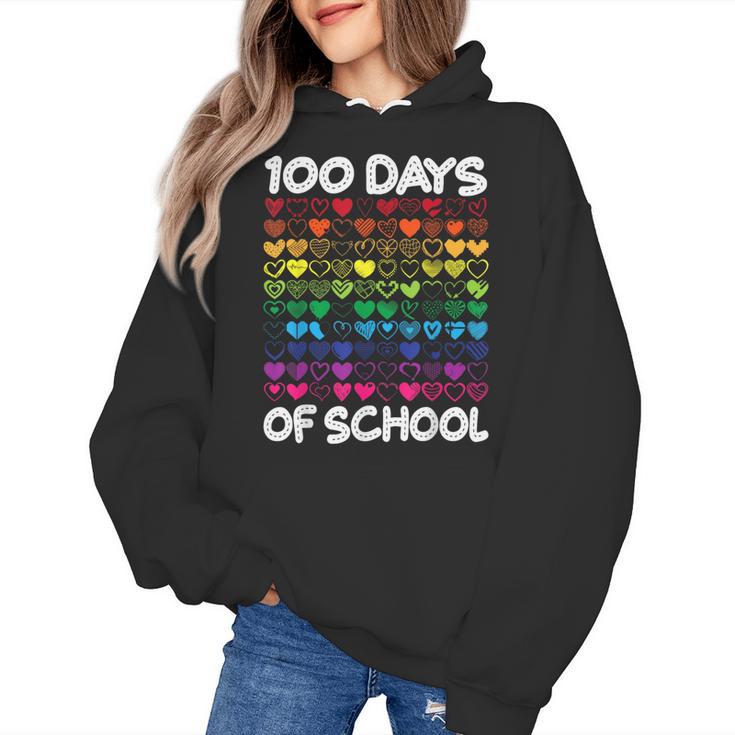 100 Days Of School Heart Love Teacher Or Student 100th Day Women's Hoodie, trending gift 100 Days Of School Heart Love Teacher Or Student 100th Day Women's Hoodie, trending gift