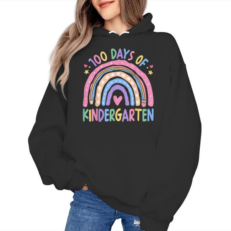 100th Day Of Kindergarten Teacher Kids 100 Days Smarter Women's Hoodie
