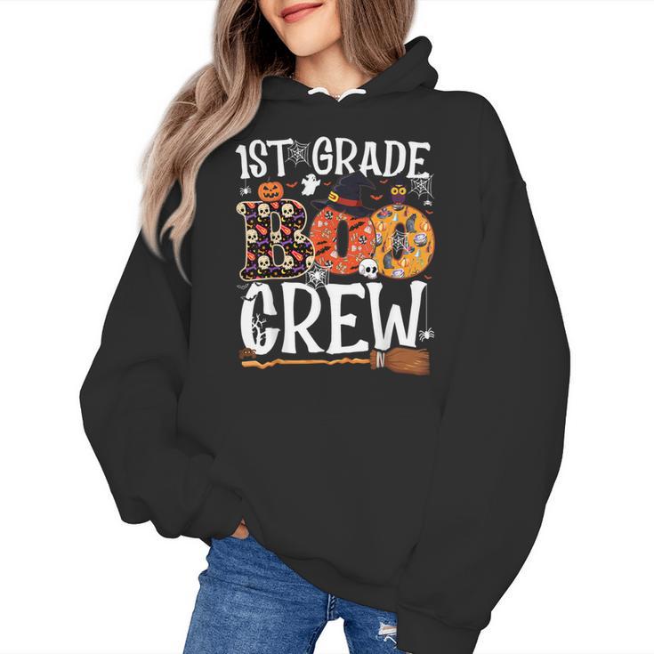 1st Grade Boo Crew Cute Ghost Halloween Teacher Kids Women's Hoodie
