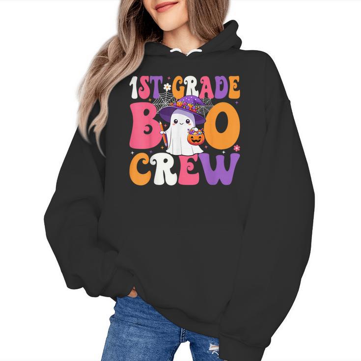 1st Grade Boo Crew Halloween First Grade Halloween Teacher Women's Hoodie