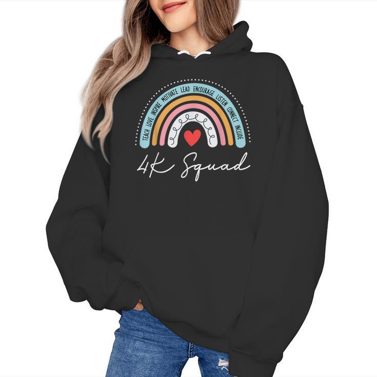 4K Squad Crew Team Teacher Kindergarten Kinder Elementary Women's Hoodie