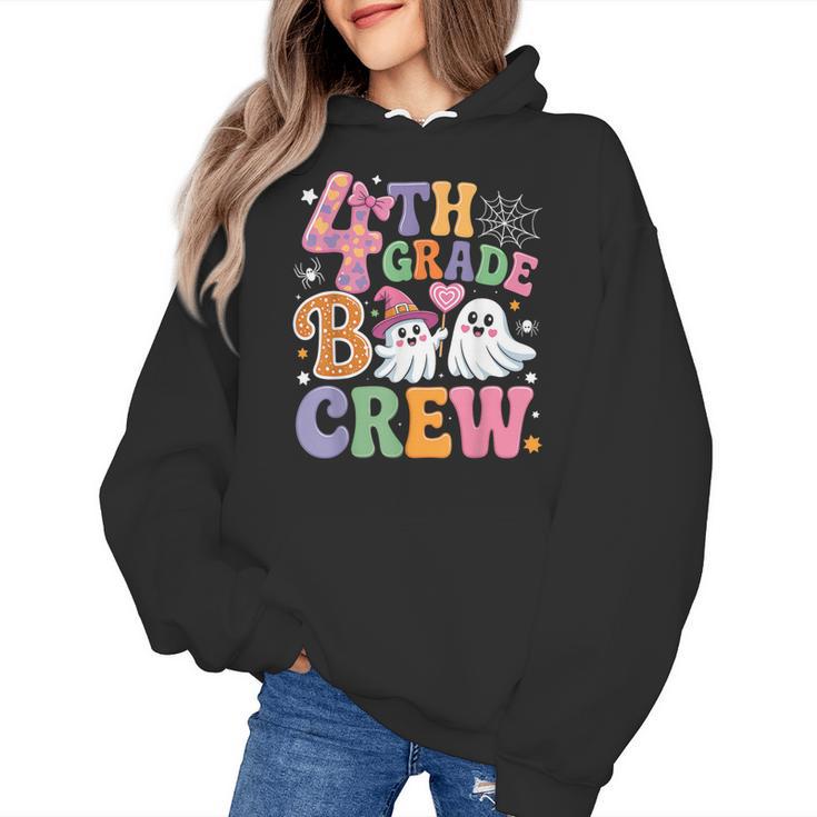 4th Grade Boo Crew Fourth Grade Teacher Kids Happy Halloween Women's Hoodie