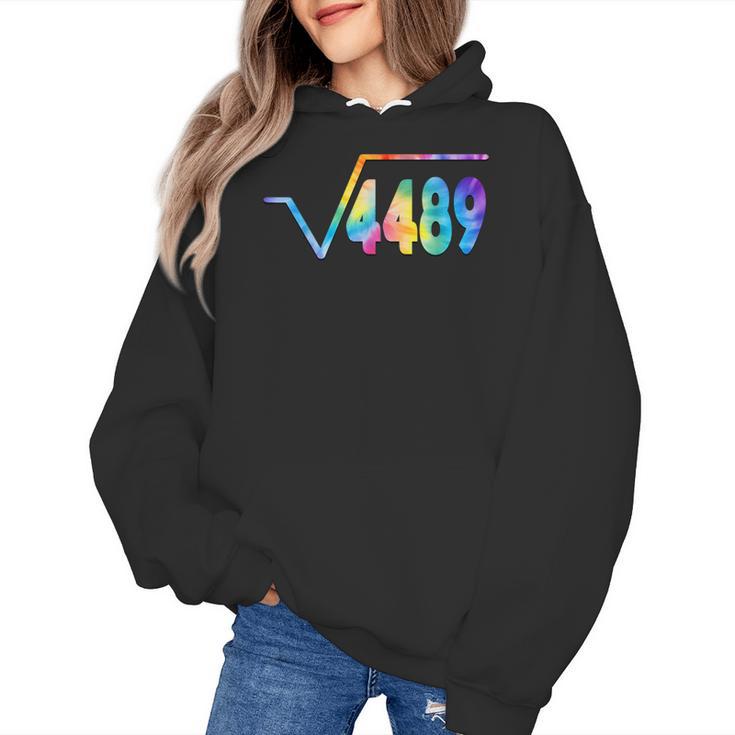 67 Meme Square Root 4489 Slang Math Teacher Tie Dye Women's Hoodie