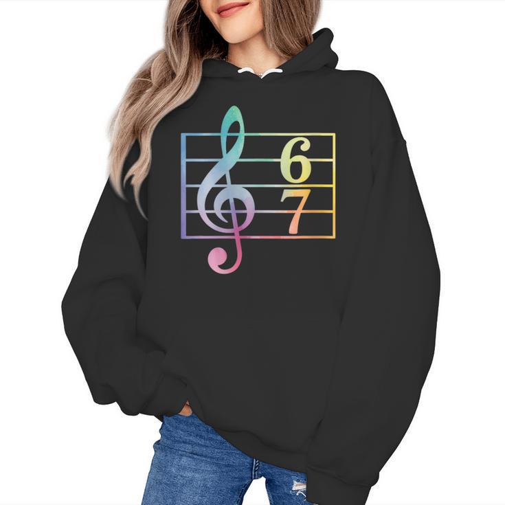 67 Music Meme Slang Six Seven Music Teacher Musician Women's Hoodie