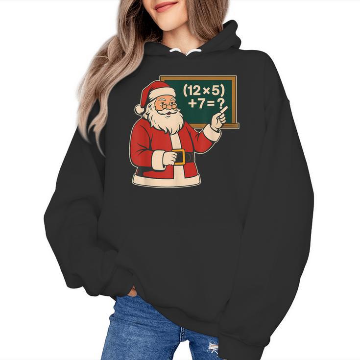 67 Teacher Christmas Santa Six Seven Meme Brainrot Math Joke Women's Hoodie