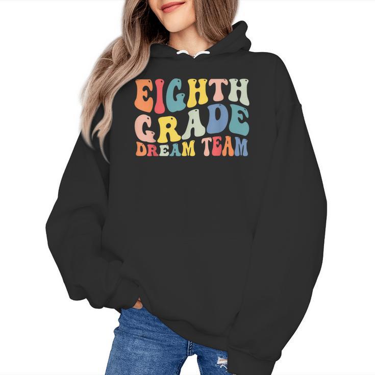 8th Grade Dream Team Teachers Boys Kids Retro Back To School Women's Hoodie