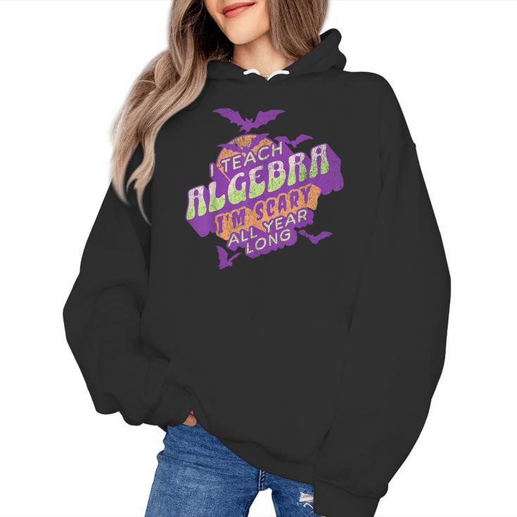 Algebra Teacher Halloween Spooky Ghost Math Mathematics Grad Women's Hoodie