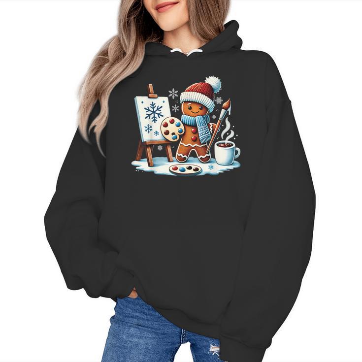 Artist Gingerbread Painter Art Teacher Student Christmas Women's Hoodie