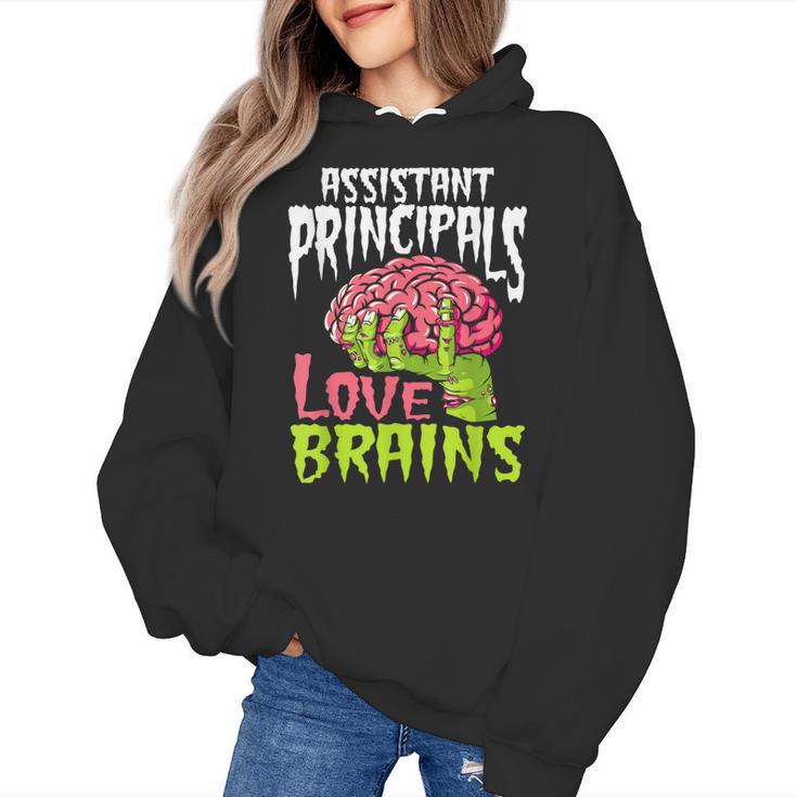 Assistant Principals Love Brains Zombie Teacher Halloween Women's Hoodie