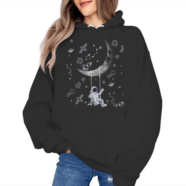Astronaut Purple Moon Swing NASA Space Science Teacher Women's Hoodie